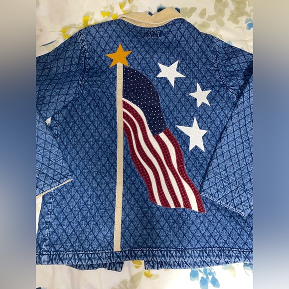 Vintage Haik’s Denim Jacket Quilt Blue Button - Picture 4 of 7